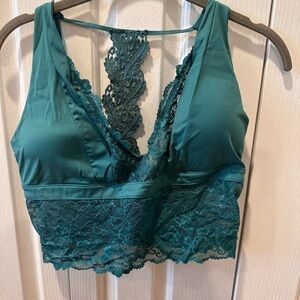 Mia Joy Teal Lace Bralette, Large